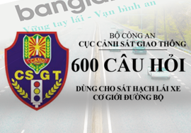 600 Câu lý thuyết thi bằng lái xe oto do Bộ công an ban hành